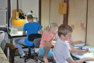 The Smith kids are back to school! Here is their work space.